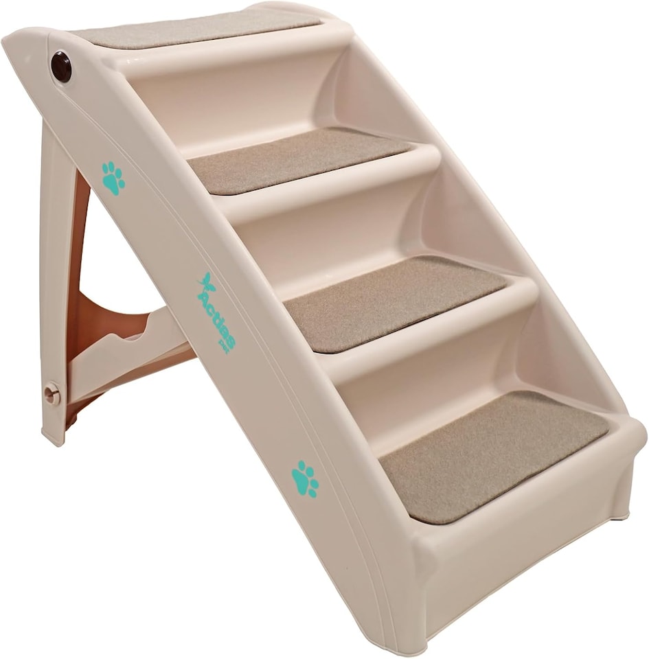 image 1 of Lightweight Folding Pet Stairs Beige