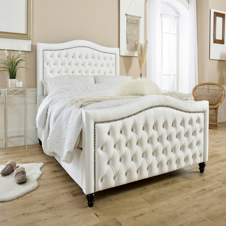 image 1 of Saturn Plush King Bed Frame - White