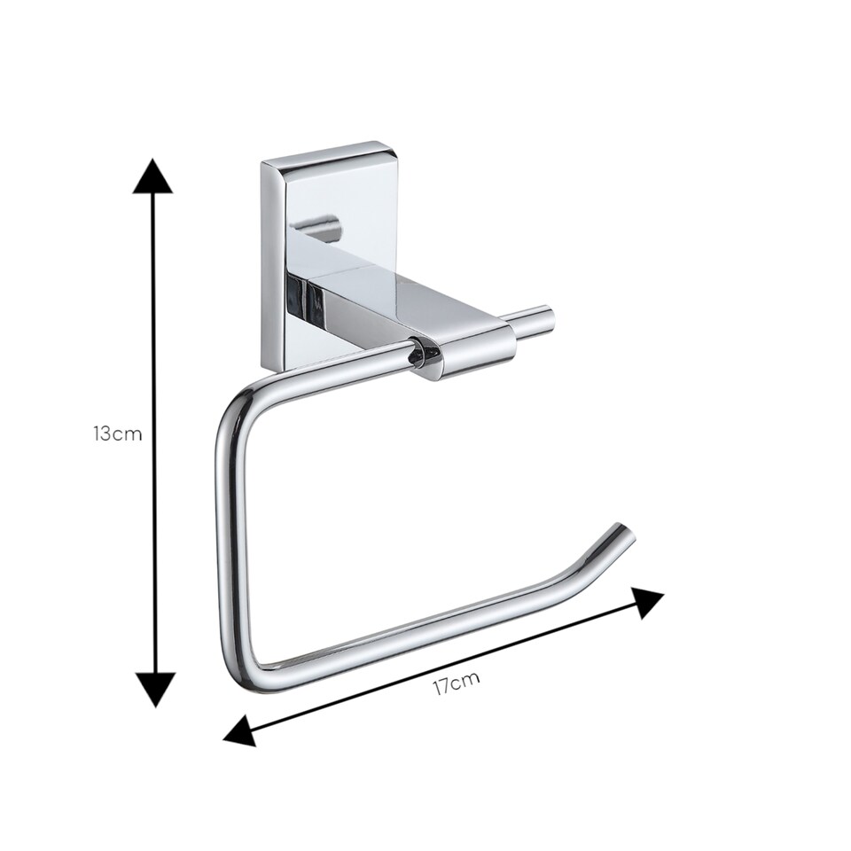 image 1 of Showerdrape Unity Chrome Stainless Steel Wall Mounted Toilet Roll Holder | Silver | 1