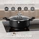image 3 of Blaumann Cookware Frying Grill Pots Pan Saucepan Casserole Soft Touch Handle Lid | Black | Matt Black | 24x11cm Casserole with Glass Lid - 4.2L
