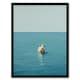 image 1 of Open Water Cow Swimming Bathroom Toilet Home Decor Black Framed Wall Art Print A4