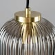 image 5 of BHS Lyna Ceiling Diner Pendant Bar with Smoked Glass Shades, Satin Brass