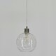 image 5 of First Choice Lighting Set of 2 Barnum Clear Dimple Glass Globe with Satin Nickel Pendant Fittings Silver | Clear