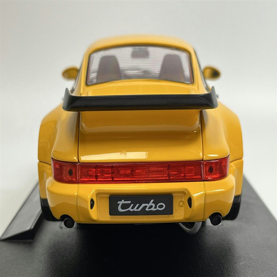 image 1 of 1989 Porsche 964 Turbo Yellow 1:18 Scale Welly 18026y