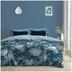 image 2 of VELVETIO Melia Complete Duvet Cover Set with Fitted Sheet Printed Bedding Quilt Blue | King