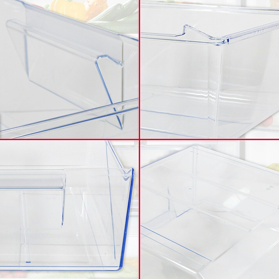 image 1 of SPARES2GO Lower Drawer for Zanussi ZBB27450 ZBB27452 ZBB27453SK ZNFN18FS5 Fridge Freezer 2nd from Bottom Container Box Clear