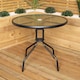 image 9 of Samuel Alexander Outdoor 4 Seater Round Glass Top Table and Chairs Patio Set with Parasol in Black