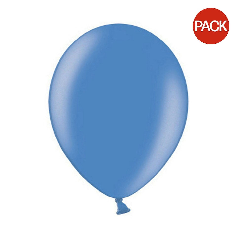 Belbal 5 Inch Balloons (Pack Of 100) - Metallic Blue - One Size