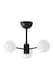 image 1 of ValueLights Marlow Frosted Glass Matte Black 3 Way Ceiling Light