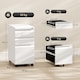 image 5 of Vinsetto 3-Drawer Filing Cabinet with Lock, Mobile Steel File Cabinet for A4, Under Desk Drawers with Pre-Assembled Body for Home Office | White | White