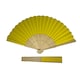 image 3 of Yellow Paper Foldable Hand Held Bamboo Wooden Fan by Parev