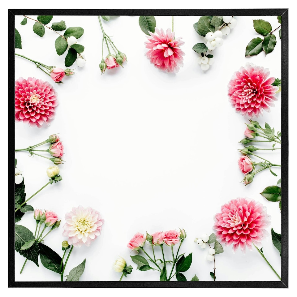 image 1 of Scattered flowers (Picture Frame) Brown | Oak | M