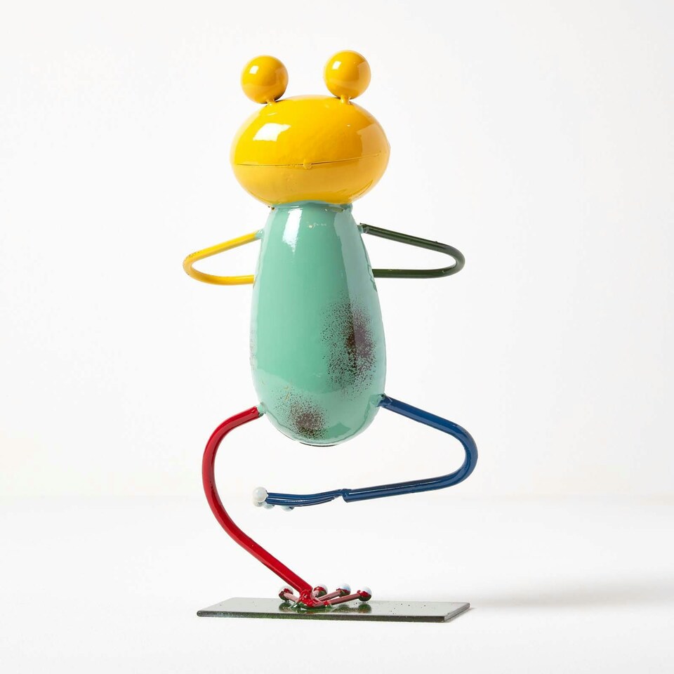 image 1 of Homescapes Metal ‘Half Tree’ Yoga Frog - 29 cm Tall