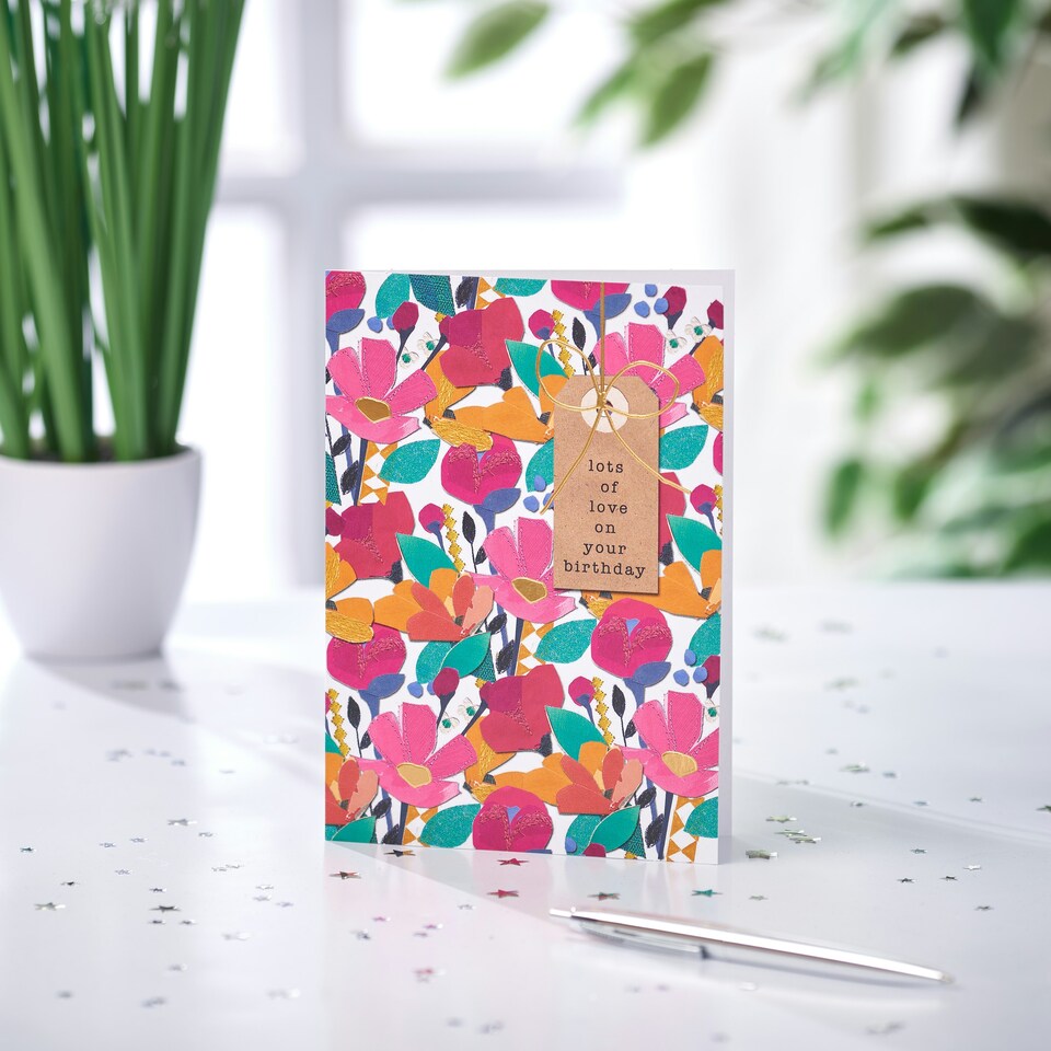 image 1 of Birthday Card - Stop The Clock Floral