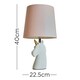 image 3 of ValueLights White and Gold Ceramic Unicorn Table Lamp With Dusty Pink Tapered Light Shade With LED Golfball Bulb In Warm White