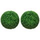 image 1 of HOMCOM Set of 2 Artificial Topiary Balls, 40cm FauBoxwood Balls, Hanging Decoration for Home, Indoor, Outdoor, Green