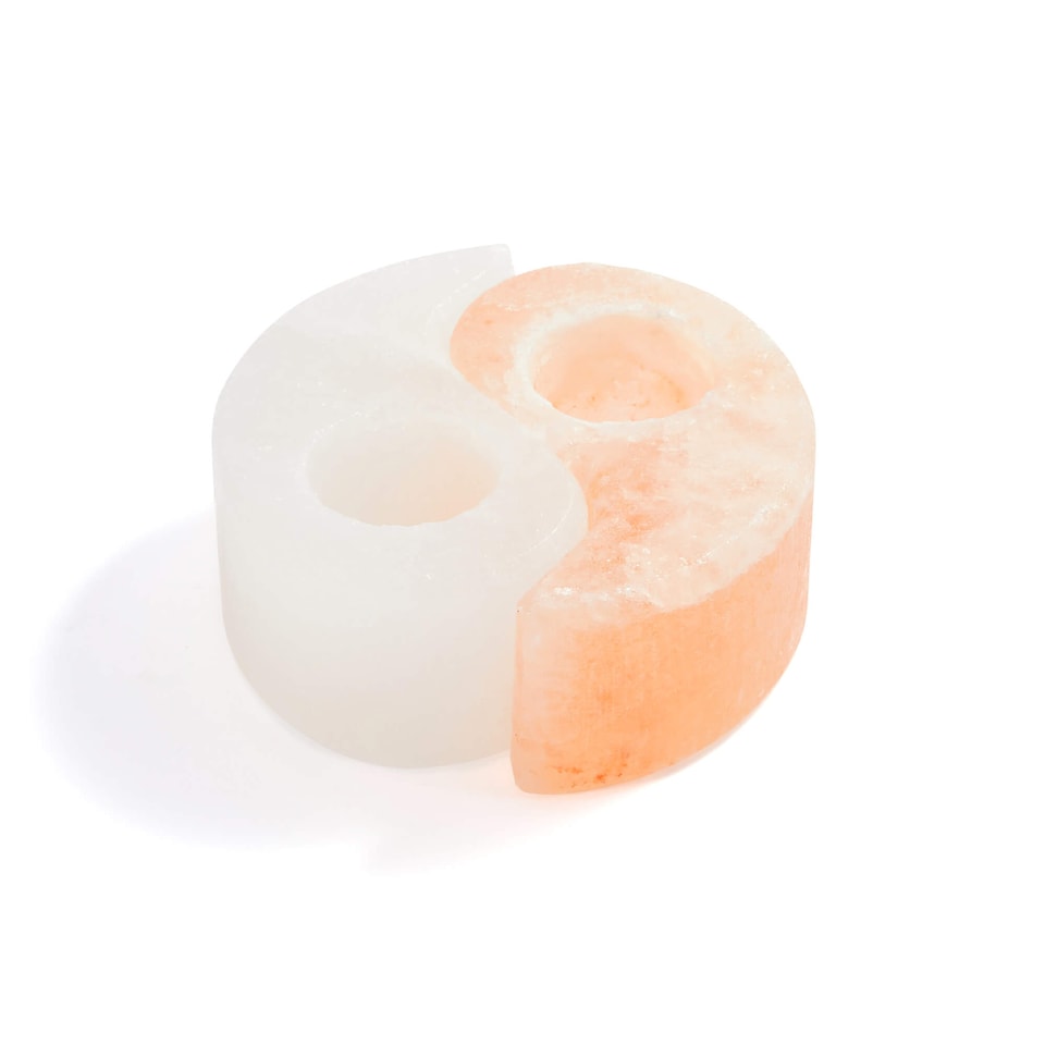image 1 of Myga Yin & Yang Himalayan Salt Tealight Holder