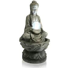 Primrose Buddha Crystal Ball Water Feature Fountain with LED Lights 66cm