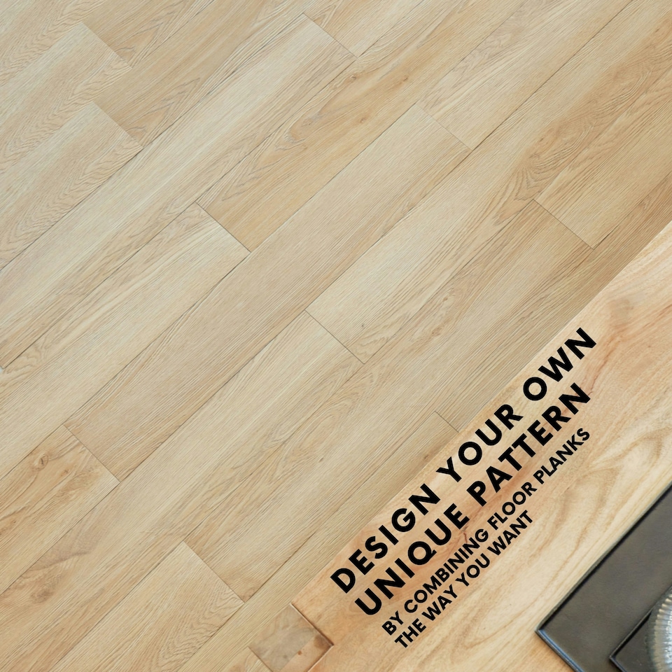image 1 of Self Adhesive Floor Planks | 5.9x35.9in (91.4x15.2cm) Each | Peel & Stick Vinyl Flooring | Beige Wood Effect | Easy DIY | Stick On Tile Planks Brown | 5 sqm