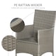 image 6 of Outsunny 4PC Outdoor Rattan Armchair Wicker Dining Chair Set for Garden Grey