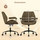 image 10 of COSTWAY Office Chair Mid Century Swivel Computer Desk Chair Olive Bronze