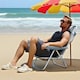 image 8 of Gr8 Garden Grey Folding Beach Deck Chair Portable Sun Bed Lounger 4 Adjustable Position