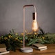 image 2 of Hill Interiors Copper Industrial Lamp With Stone Base (UK Plug) - Copper - One Size