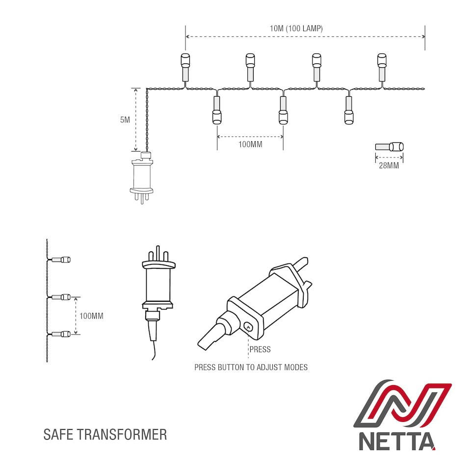 image 1 of NETTA LED Fairy String Lights Outdoor and Indoor Plug In