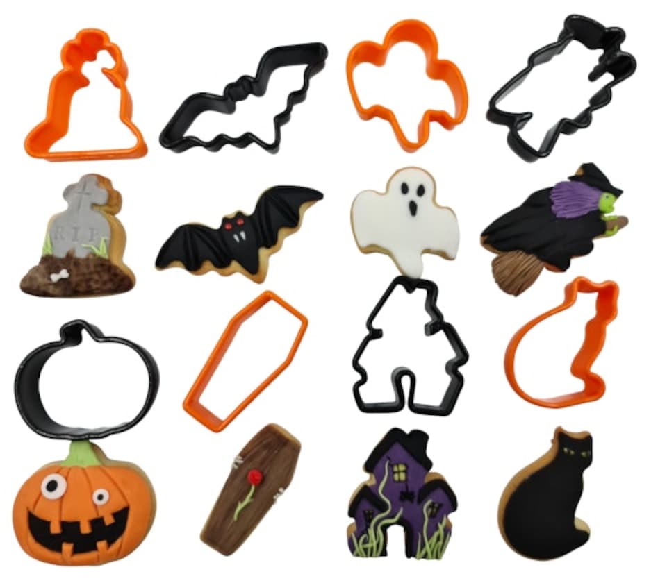 Pack Of 8 Plastic Halloween Cookie & Biscuit Cutters