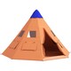 image 1 of Outsunny 6-7 Person Large Family Party Camping Tent with Carrying Bag | Orange | Orange