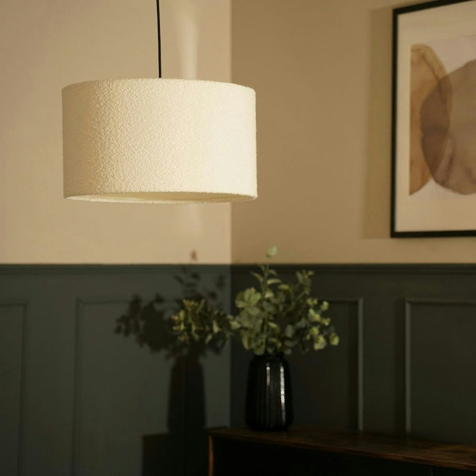 image 1 of ValueLights Reni Large Cream Boucle Pendant Shade