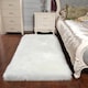 image 1 of Living and Home Retangular Soft Shaggy Area Rug, White, 90cm L x 60cm W | White