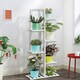 image 3 of Living and Home Wooden Multi-Tiered Potted Plant Stand - White