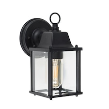 ValueLights Black Allgreave Outdoor Wall Lantern and Warm White Bulb