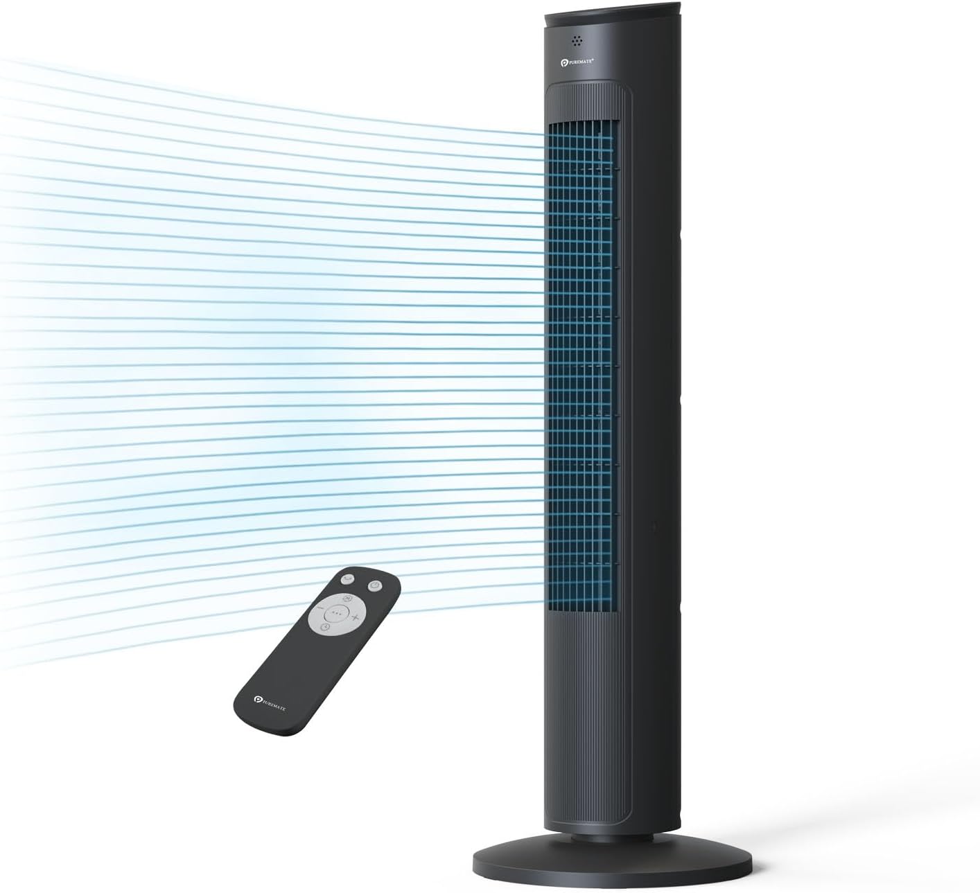 PureMate 43-Inch Oscillating Tower Fan - Black