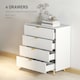 image 4 of HOMCOM Chest of Drawers with 4 Drawers for Bedroom, Living Room, White