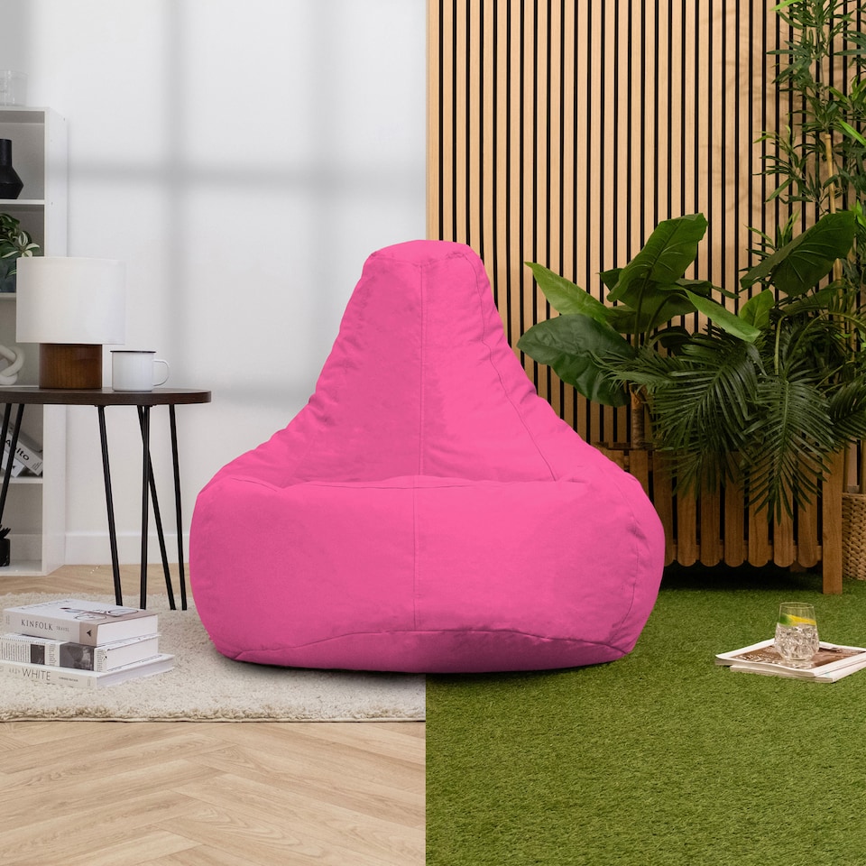 image 1 of Icon Dalton High Back Adult Gaming Indoor Outdoor Bean Bag Chair, Pink