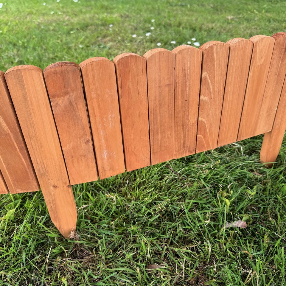 image 1 of Wooden Log Roll Style Garden Lawn Edging (70cm x 20cm) - 6 Panels