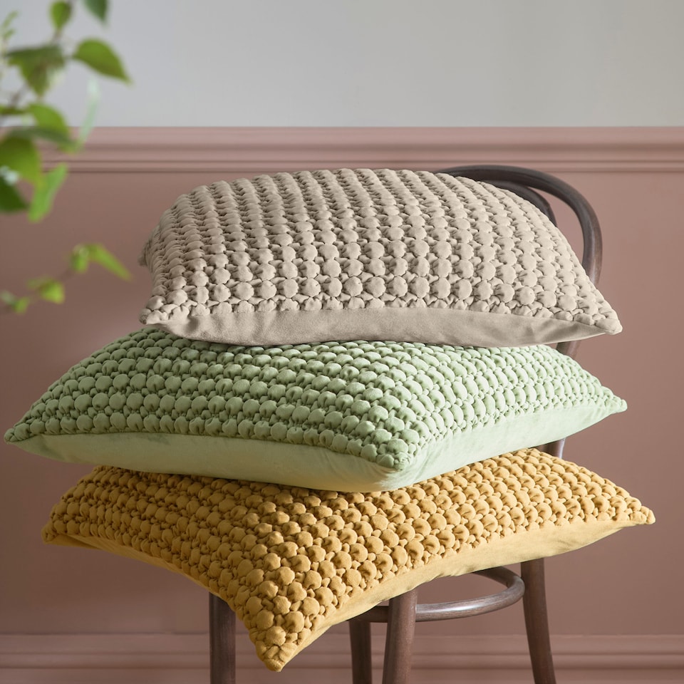 image 1 of Appletree Bobble Filled Cushion Ochre