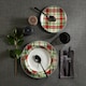 image 2 of 30pc Green Tartan Dinner Set