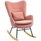 image 1 of HOMCOM Velvet Rocking Chair with Lumbar Pillow for Living Room Bedroom 