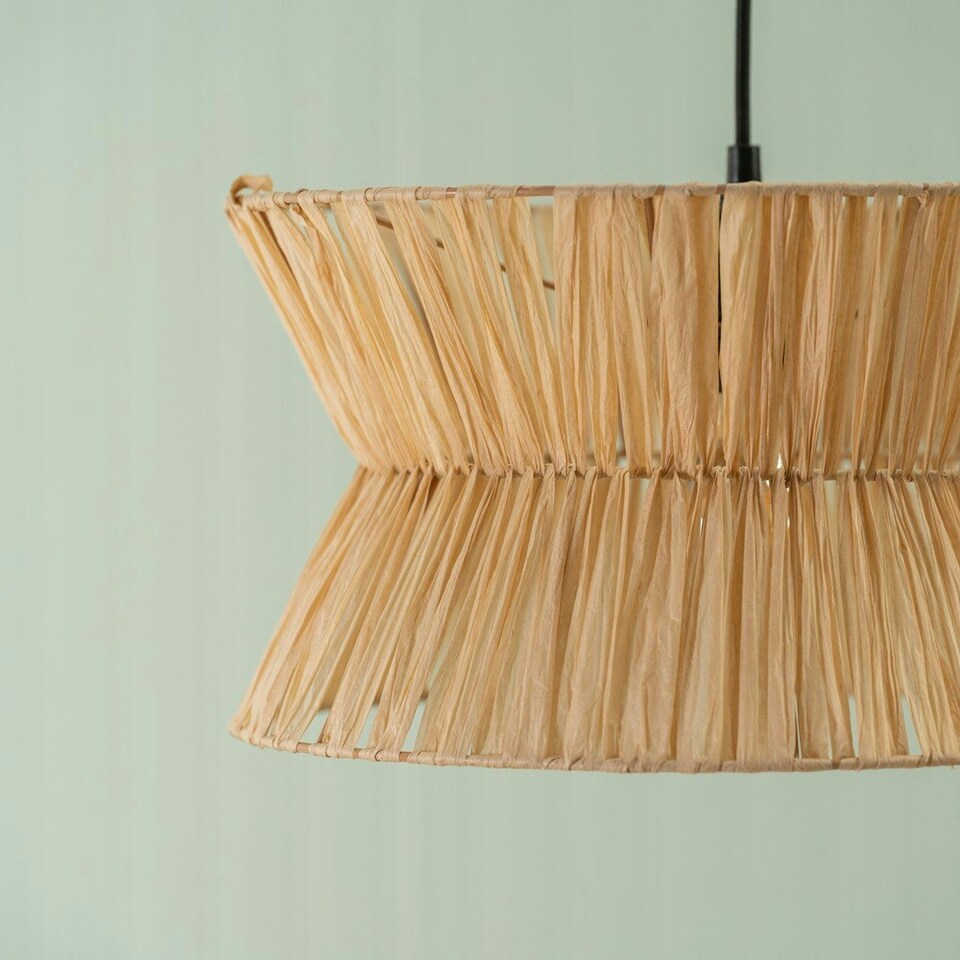 image 1 of ValueLights Maddie Handmade Natural Paper Rope Easy Fit Ceiling Light Shade - Bulb Included