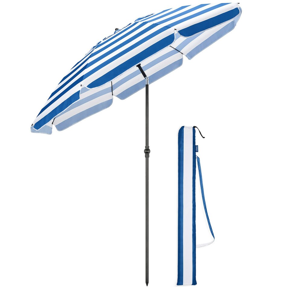 image 1 of Striped Beach Parasol