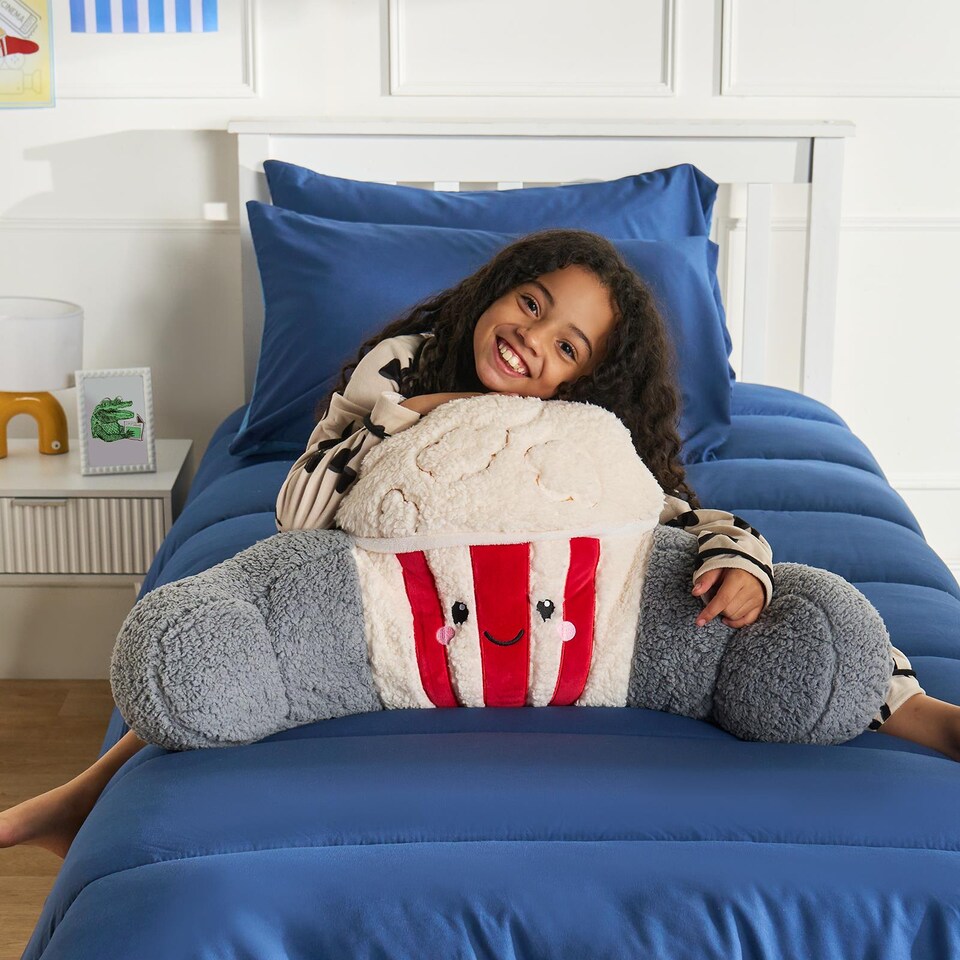 image 1 of OHS Popcorn Cuddle Cushion Novelty Reading Pillow | Multi | Red