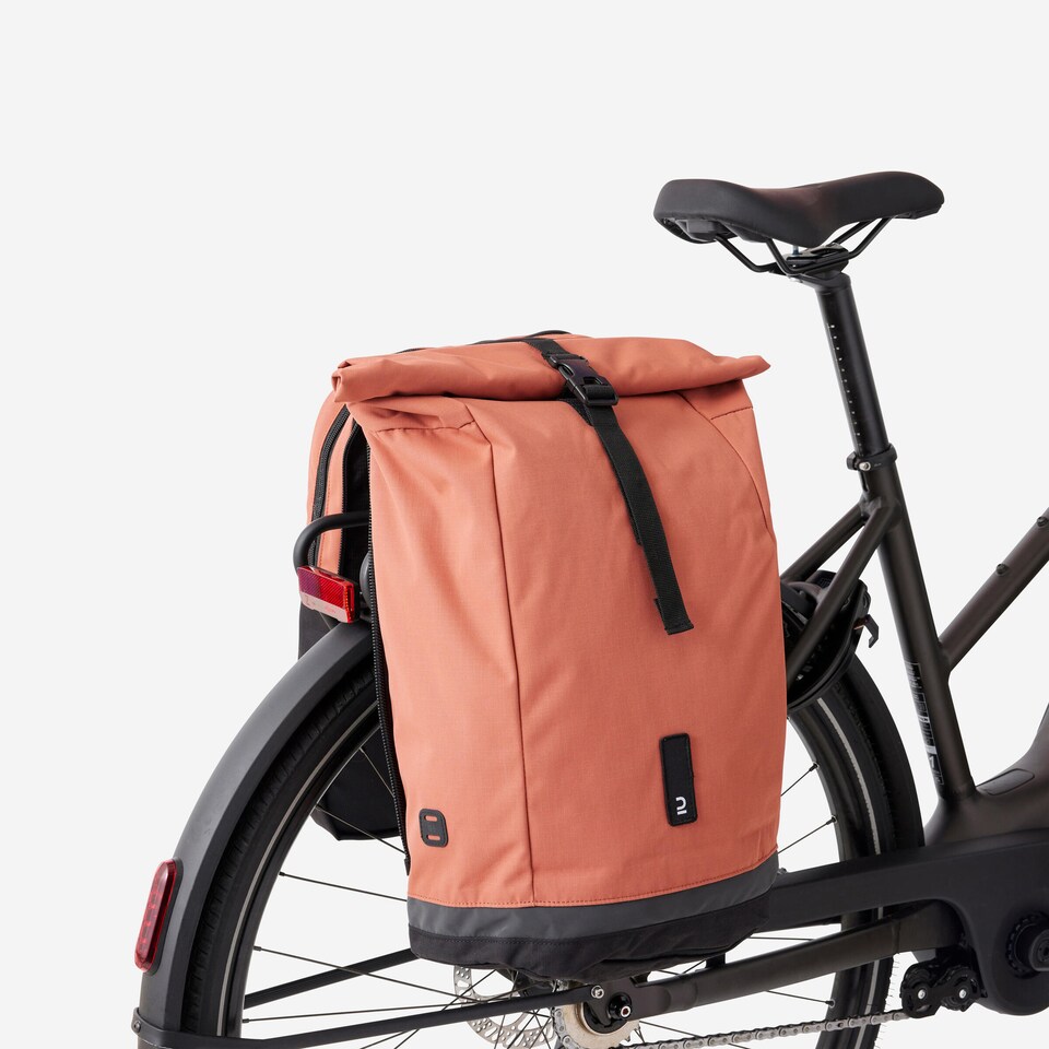 image 1 of Decathlon 27 L Cycling Double Pannier Rack Backpack