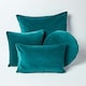 image 5 of Homescapes Teal Green Velvet Cushion Cover - 40 x 40 cm