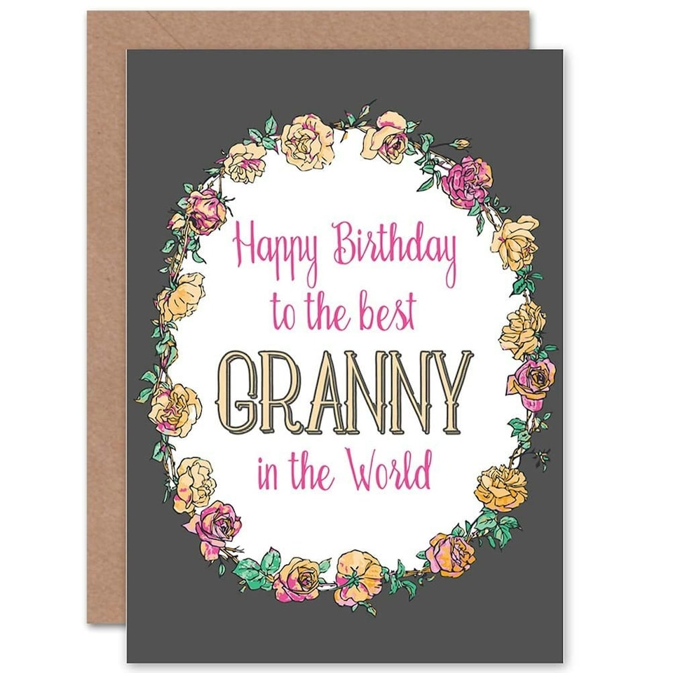 image 1 of To The Best Granny In The Word Gran Floral Birthday Greeting Card