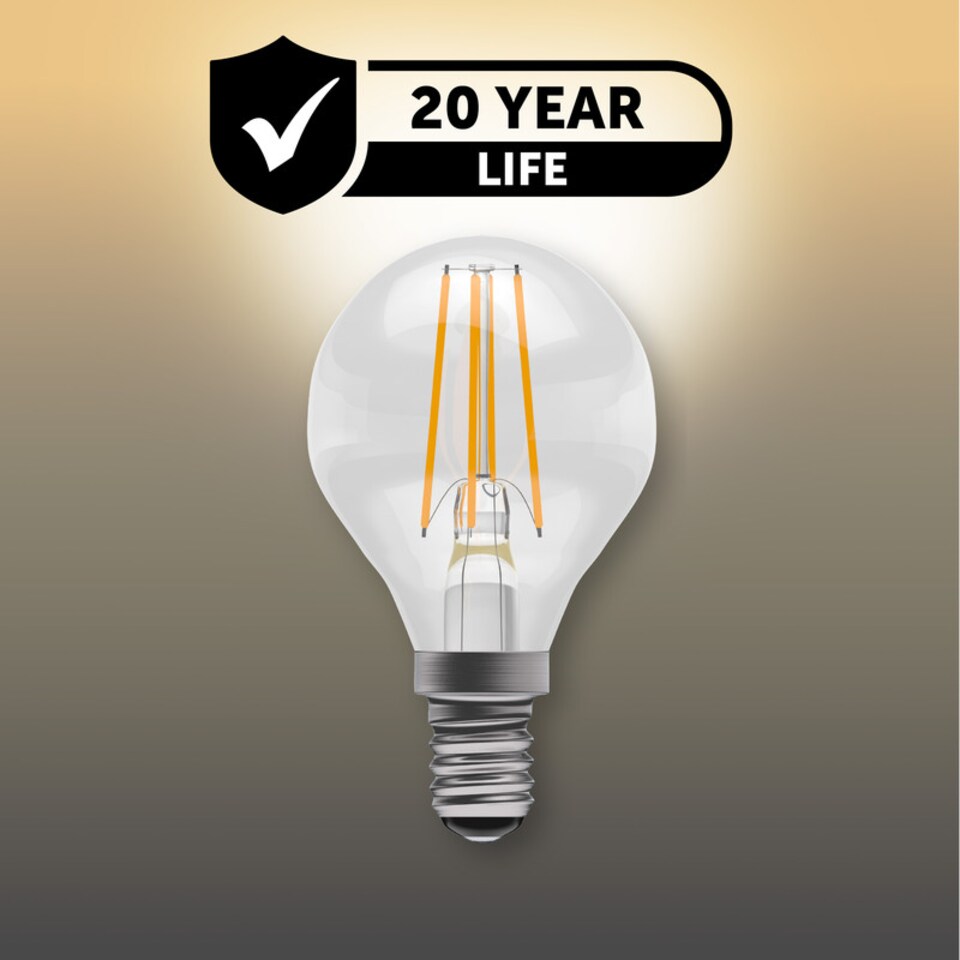 image 1 of BELL Lighting E14 LED Filament Golf Ball Warm White 2700K 4.7W Energy Saving Light Bulb