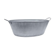 Outdoor Matlock Oval Planter - Iron - L58.5 x W58.5 x H34 cm - Metal Silver