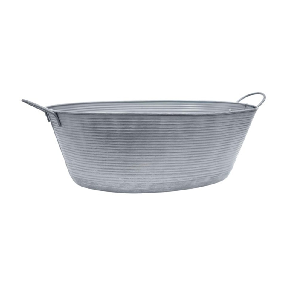 image 1 of Outdoor Matlock Oval Planter - Iron - L58.5 x W58.5 x H34 cm - Metal Silver
